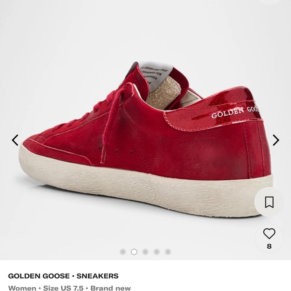 Golden Goose Vibrant Red Leather Sneakers